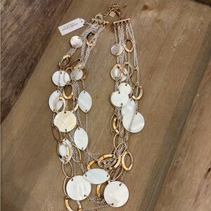 Park Lane Gold and Silver Mother of Pearl Necklace